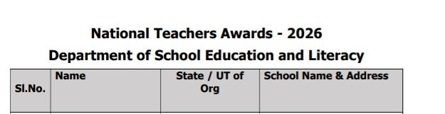 National Teachers Awards 2026 declared