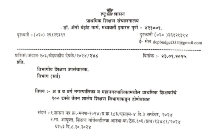 Salary Of Teachers In Municipalities From School Education Department