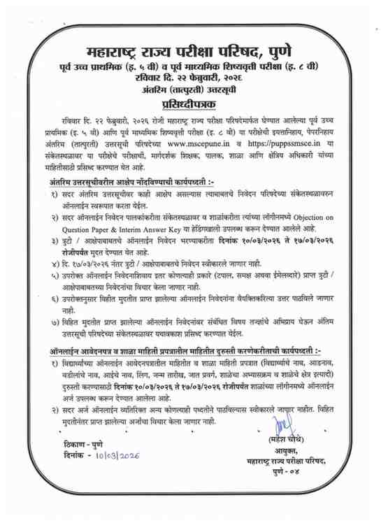 Std 8th Scholarship Exam Answer Key