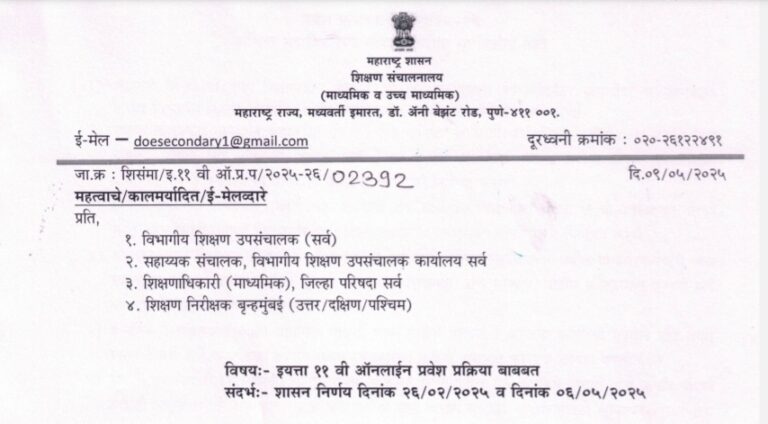 Class 11th Online Admission Process 2025-26 Guidelines For Junior College Registration