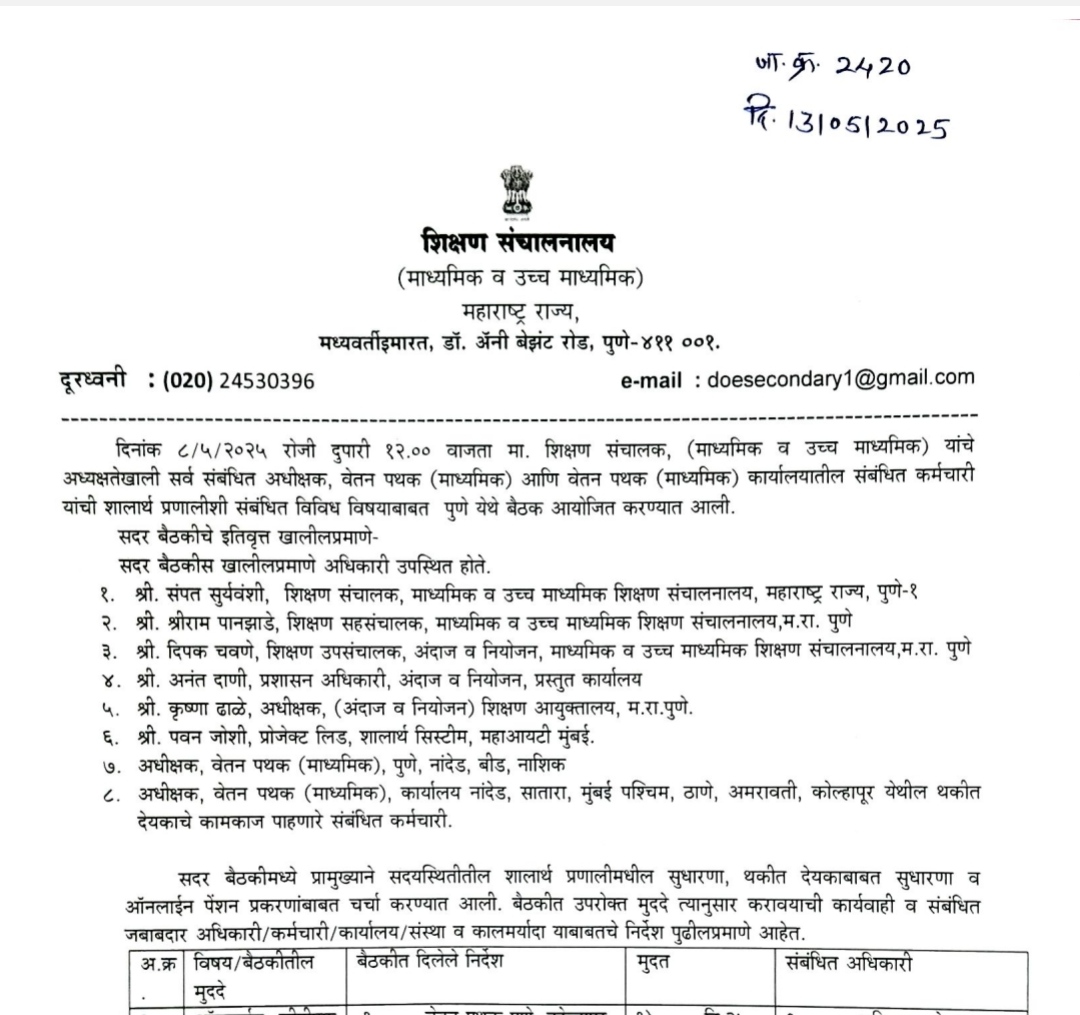 Reforms In Shalarth Pranali Arrears Online Pension Issues