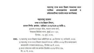 Changes In Duration Eligibility For Admission Of Diploma In Arts Courses