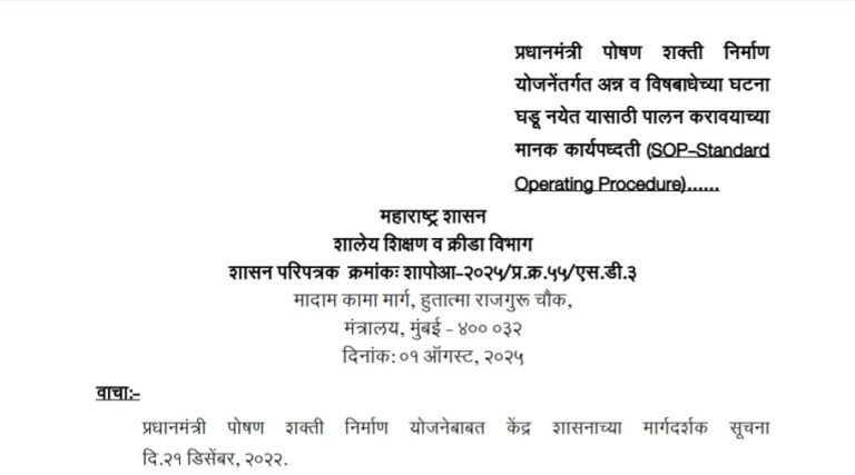 SOP followed to prevent food poisoning incidents PM POSHAN MDM
