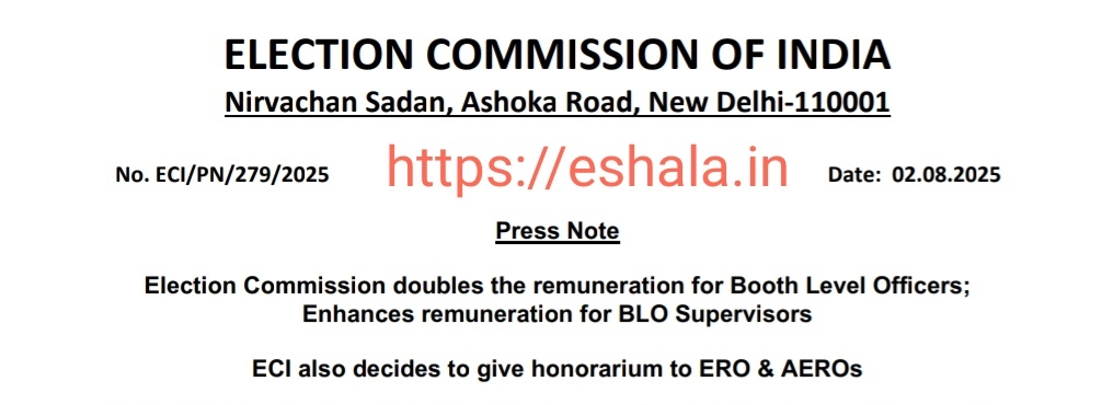 ECI Doubles Remuneration Of BLO BLO Supervisors ERO AEROS