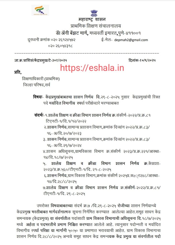 Samuh Sadhan Kendra Samnvyak Kendra Pramukh Padbharti Margdarshak Suchna GR
