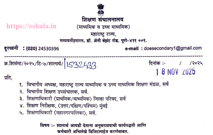 Procedures Followed For Issuing Shalarth ID And Digitization Of Employee Records