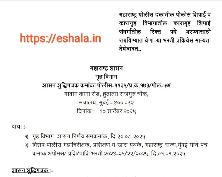 Police Recruitment Corrigendum
