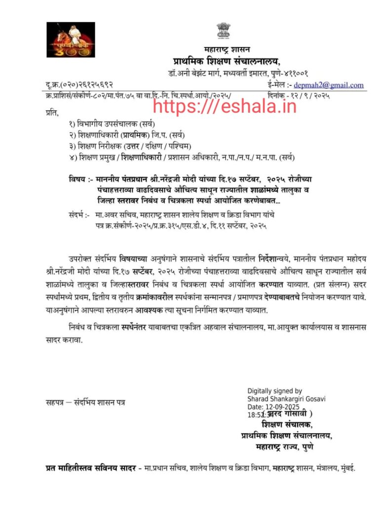Essay And painting competition organized in schools on occasion of Hon Narendra Modis birthday