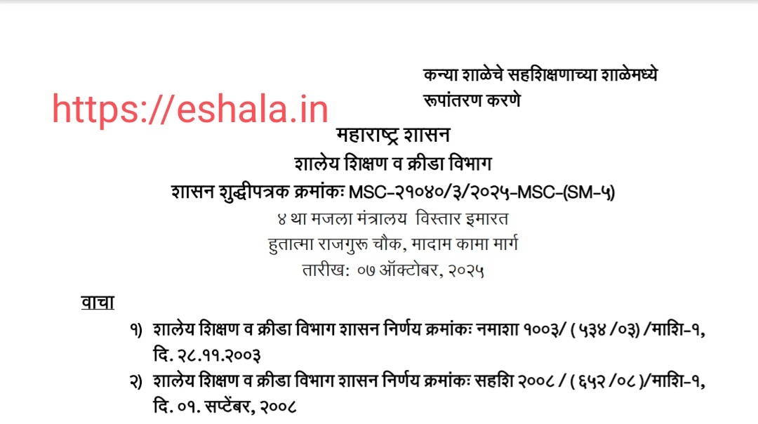 Conversion of girls school into co-educational school