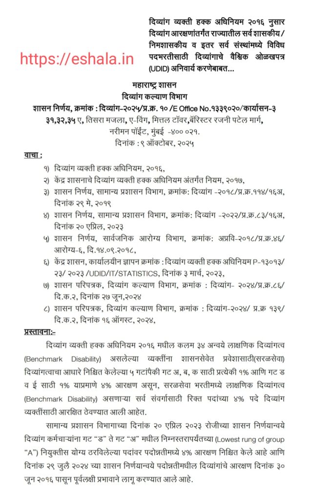 UDID Mandatory For Recruitment