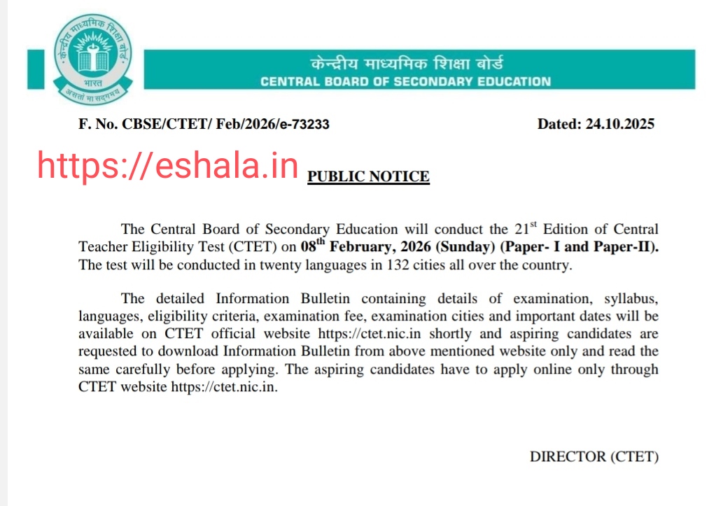 CTET Exam Notification
