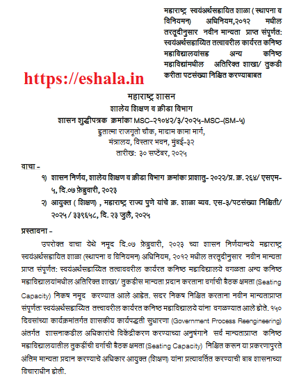 Admission Capacity Fixed For Junior College