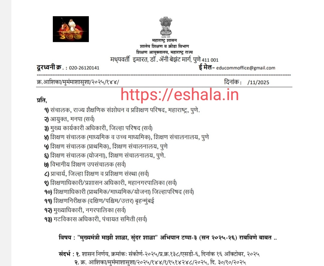 Mukhymantri Mazi Shala Sundar Shala Tappa Three Shala Mulyankan Velapatrak