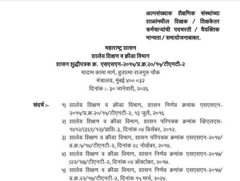 Recruitment Persona Approval Adjustment of Teachers Non Teaching Staff In Schools Of Minority Educational Institutions