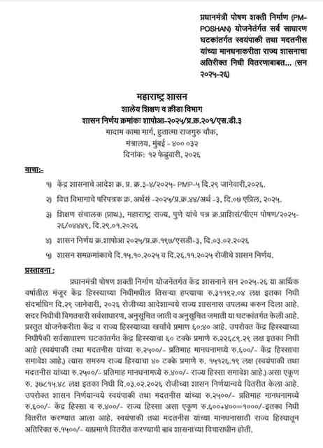 PM POSHAN Distribution Of Remuneration Fund Cooks Helpers