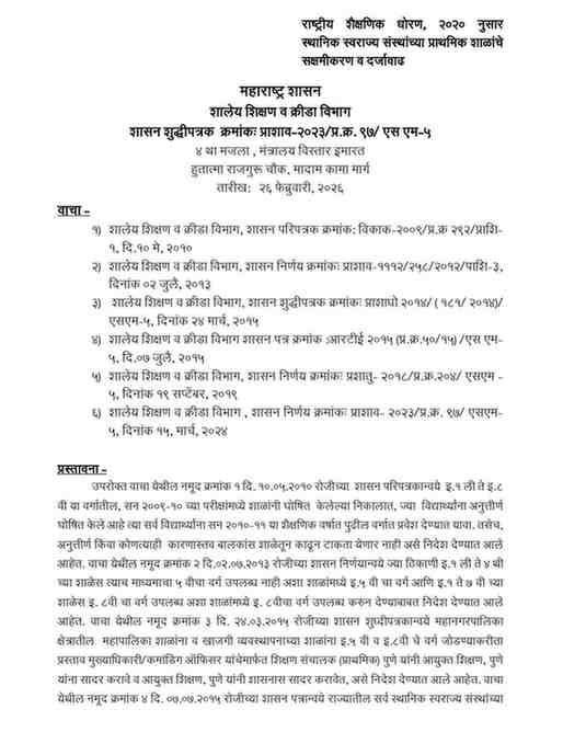 Empowerment and upgradation of primary schools of local bodies as per NEP 2020