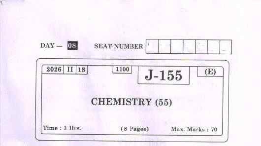 HSC Board Exam 2026 CHEMISTRY Question Paper With Answer Pdf