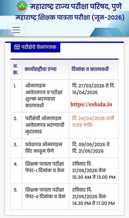 TET Exam June 2026 फॉर्म भरण्यासाठी मुदत वाढ केलेली आहे. महाराष्ट्र शिक्षक पात्रता परीक्षा २०२६ प्रसिद्धी निवेदन TET 2026 NOTIFICATION OUT