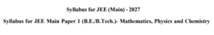 Syllabus for JEE